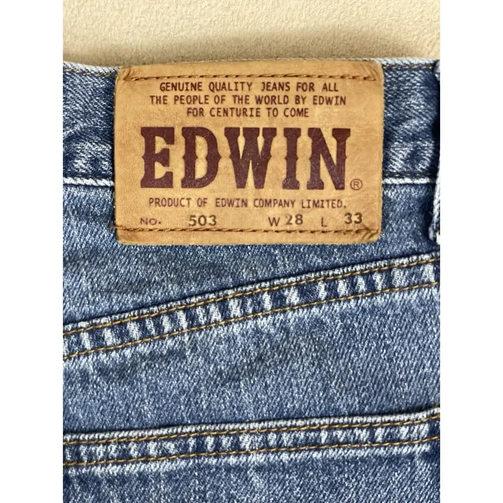Edwin Jeans Men 28x33 Blue‎ 503 Straight Denim Casual Preppy Adult